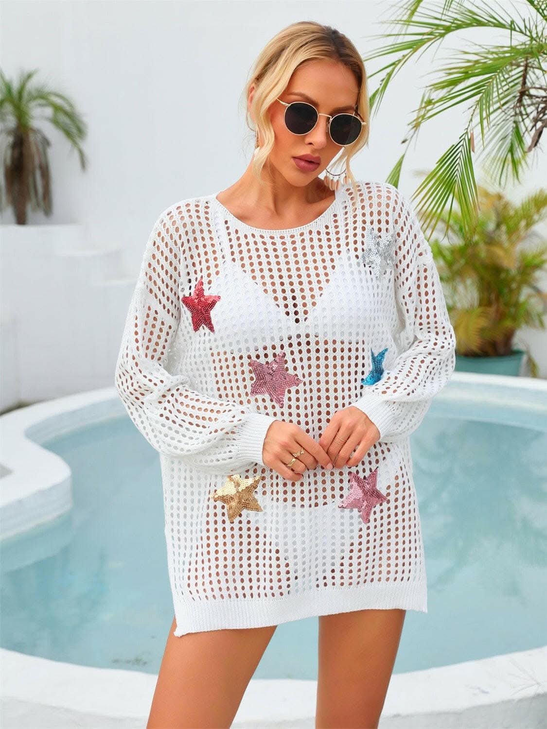 Shimmering star sheer cover up - Love Salve