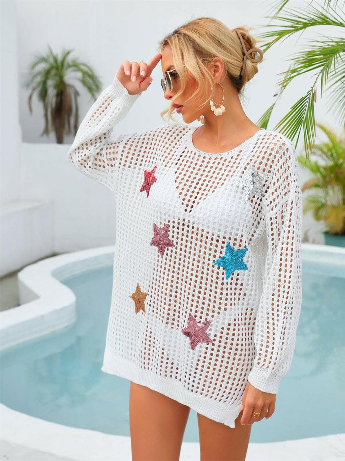 Shimmering star sheer cover up - Love Salve