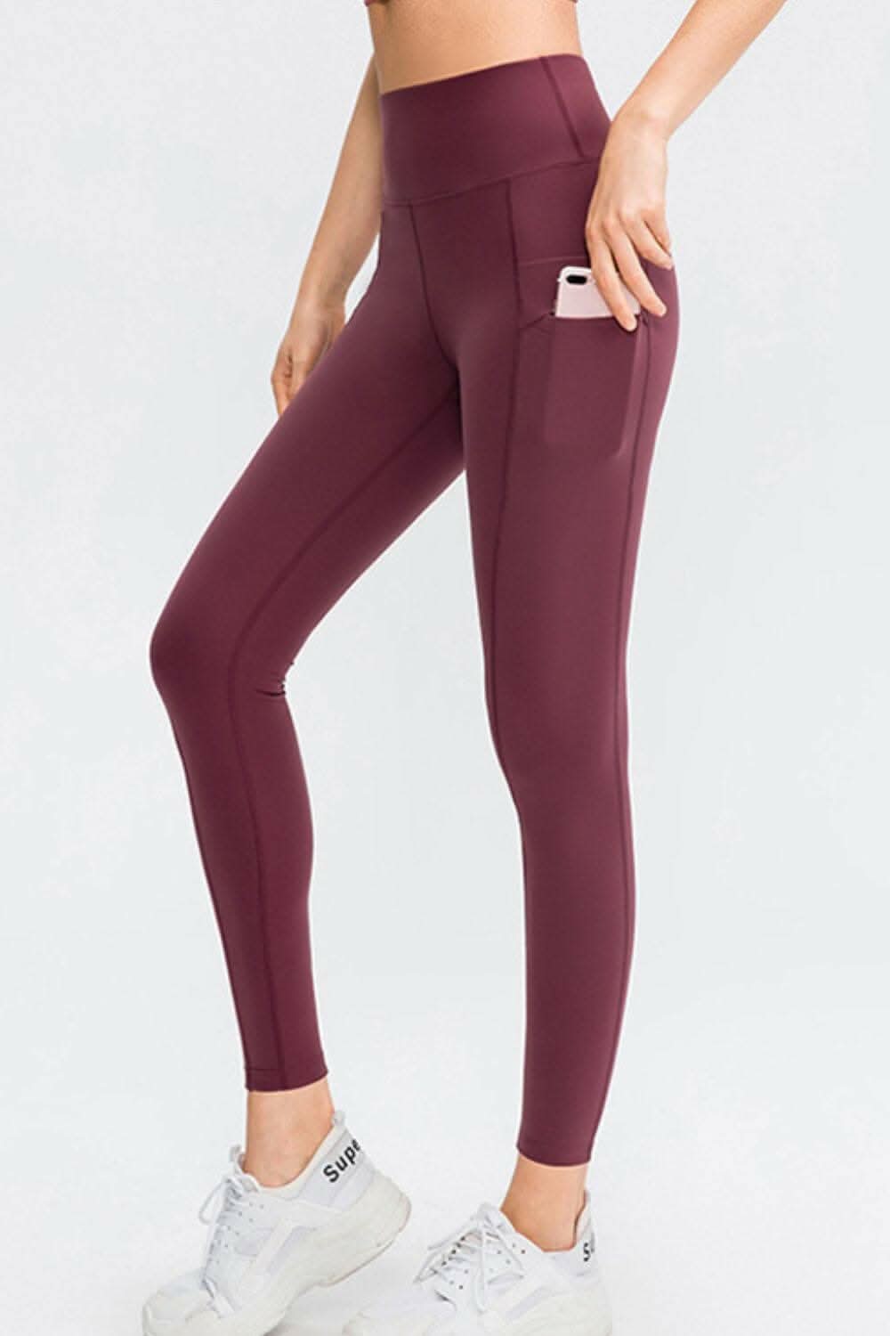 Slim fit long sports pants with pockets