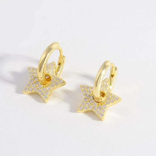 Sterling silver star zircon studs - Love Salve
