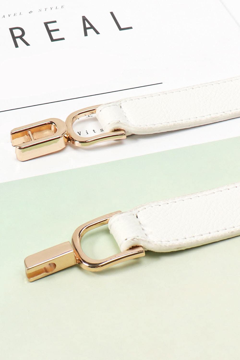 Stylish PU elastic belt with alloy buckle