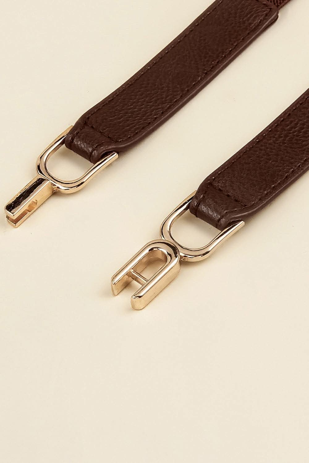 Stylish PU elastic belt with alloy buckle