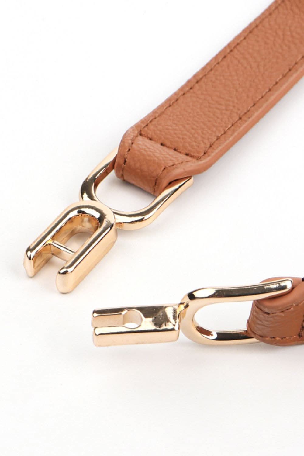 Stylish PU elastic belt with alloy buckle