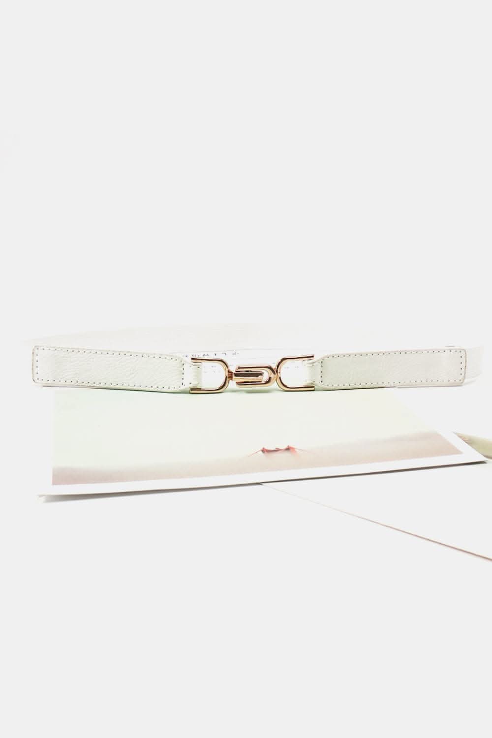 Stylish PU elastic belt with alloy buckle