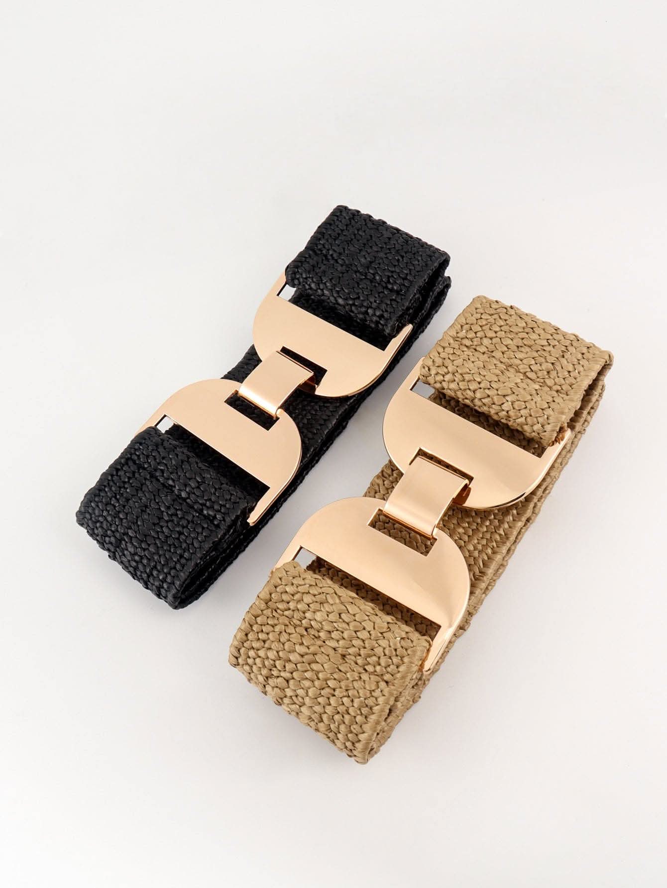 Stylish elastic waist belt with alloy buckle