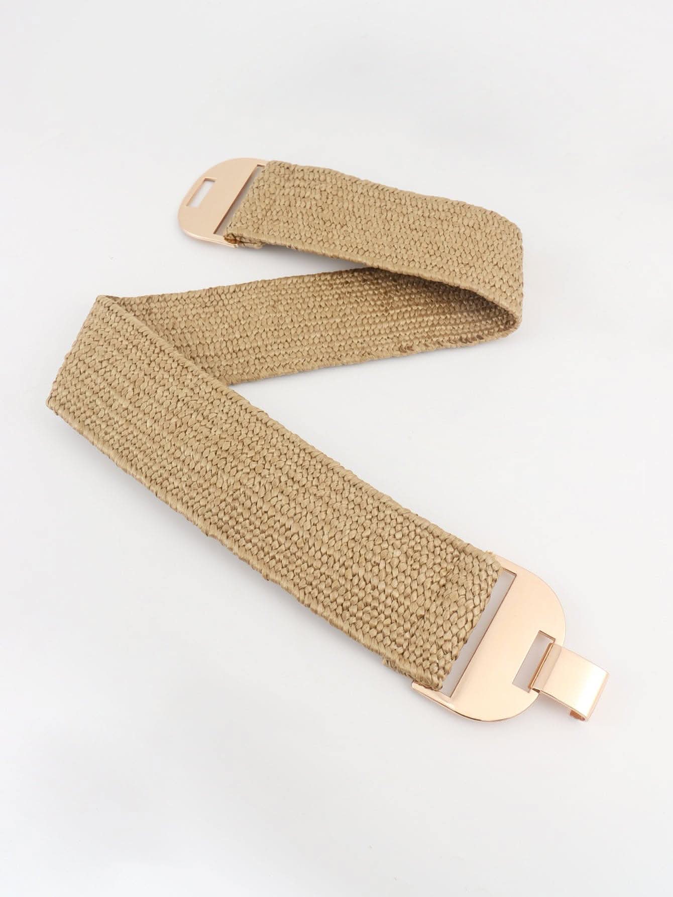 Stylish elastic waist belt with alloy buckle