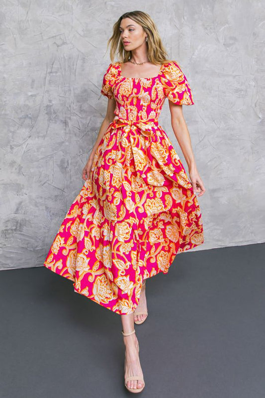 RUN TOWARDS LOVE POPLIN ANKLE DRESS Flying Tomato