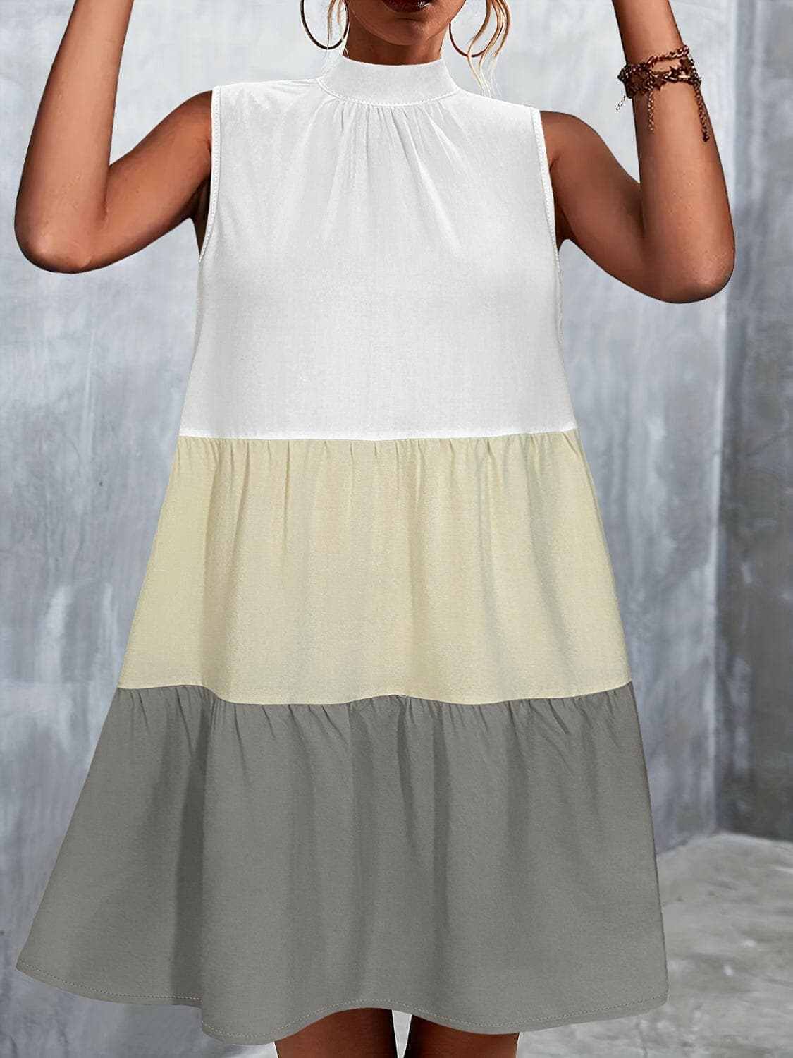 Tied color block sleeveless dress - Love Salve
