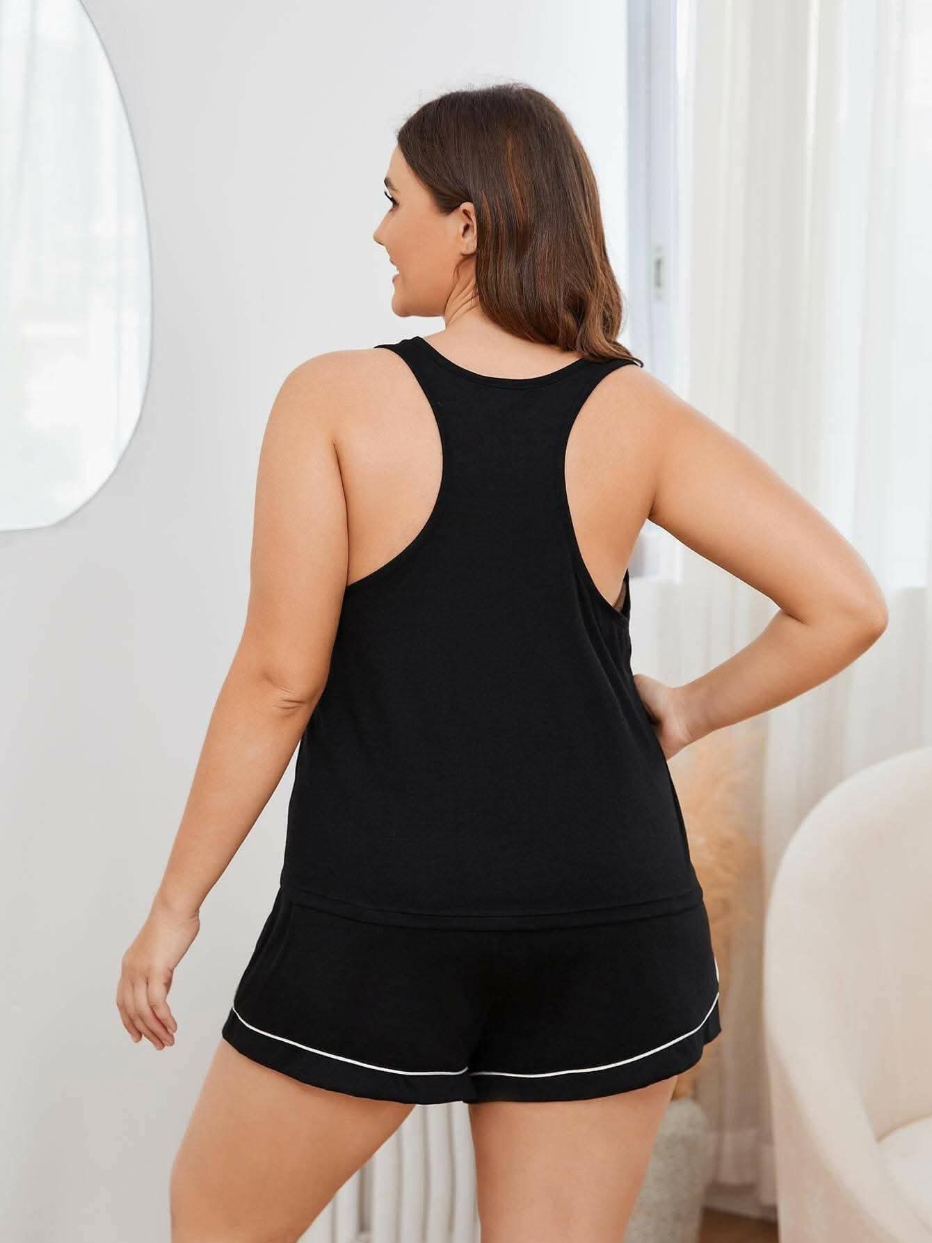 Trendy Plus Size Color Block Set