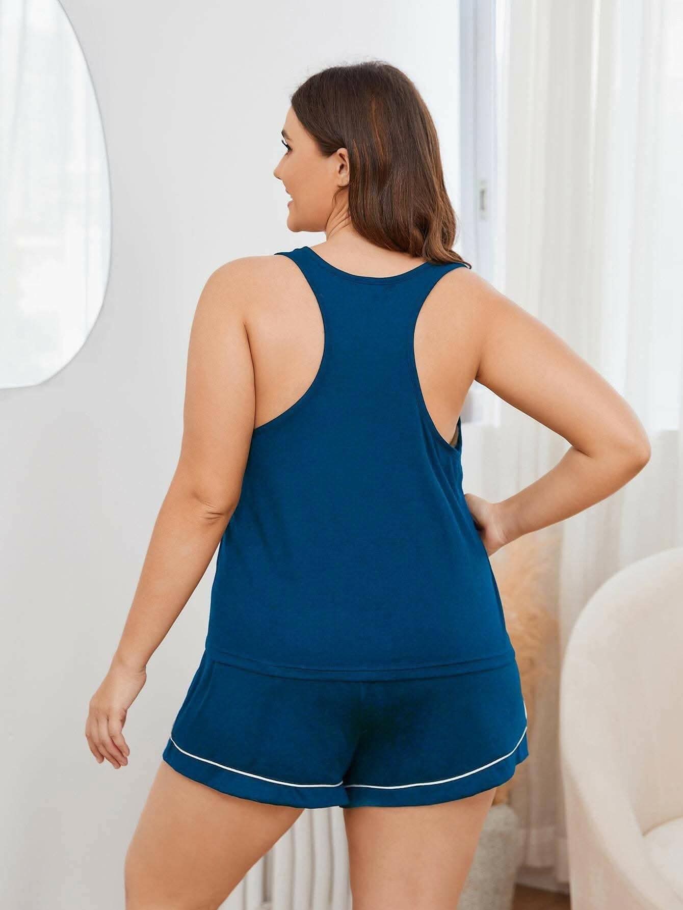 Trendy Plus Size Color Block Set