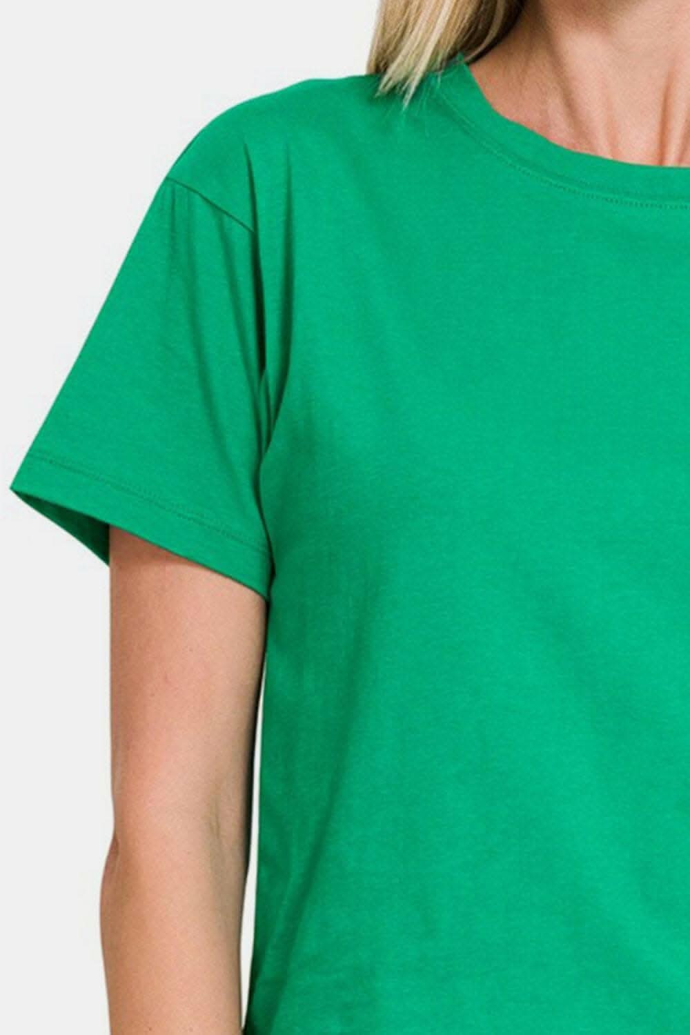 Trendy Zenana Cropped T-Shirt with Round Neck - Love Salve