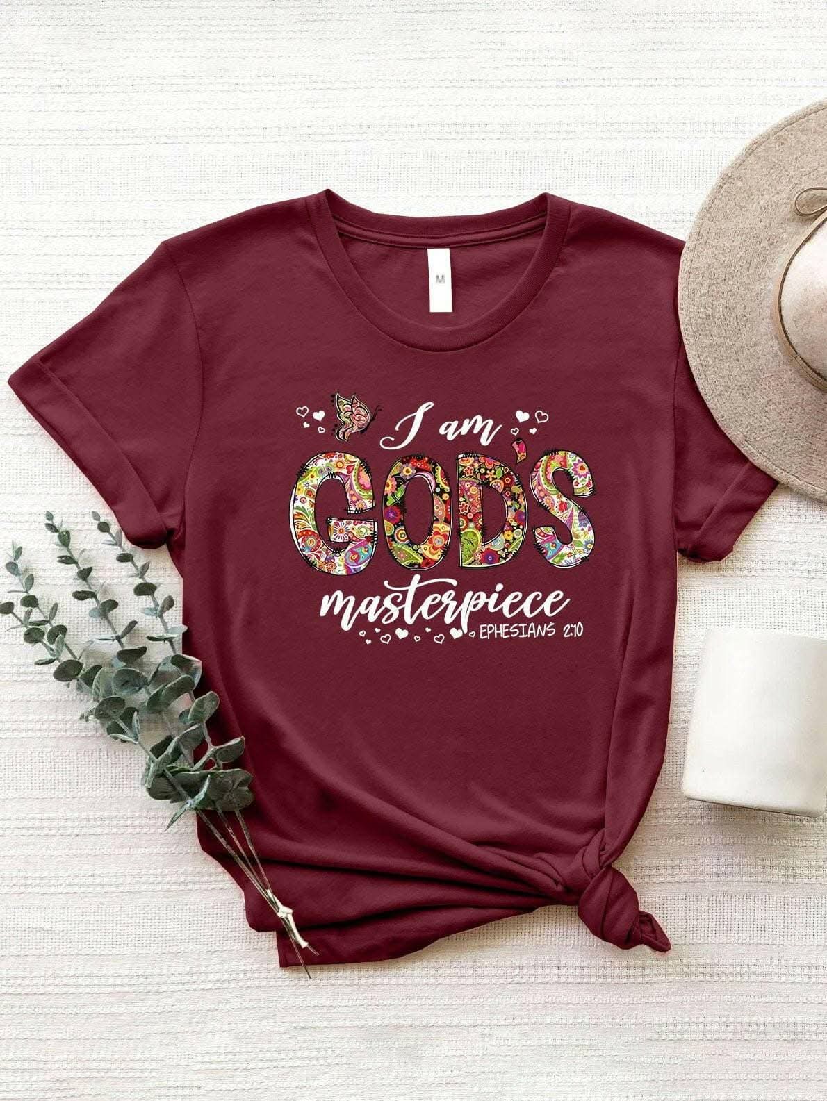 Trendy letter print tee in soft polyester blend