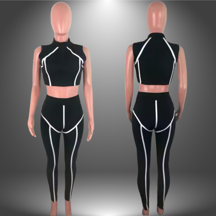 Midnight Luxe Two-Piece Legging Set – Sleek, Snatched & Unstoppable