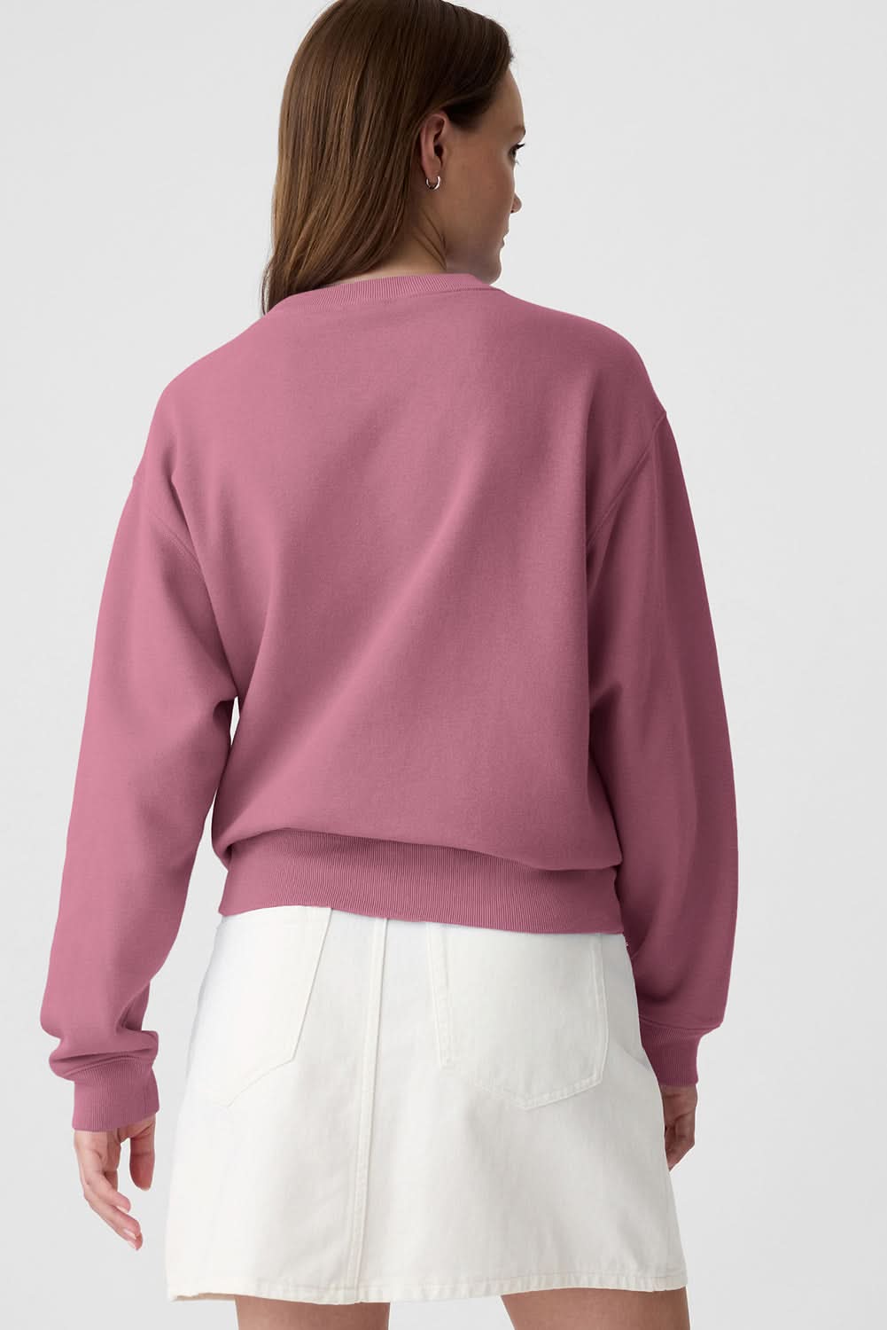 Valerian Plain Drop Shoulder Crewneck Pullover Sweatshirt - Love Salve