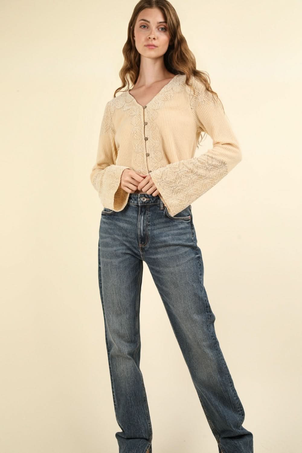 Very J lace detail crop top - Love Salve