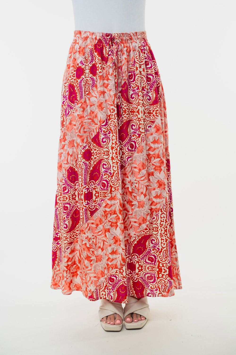 White Birch Full Size High Waisted Floral Woven Skirt - Love Salve