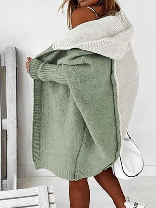 Womens knitted hooded cardigan