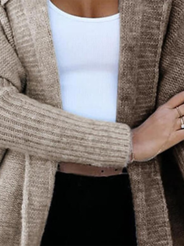 Womens knitted hooded cardigan