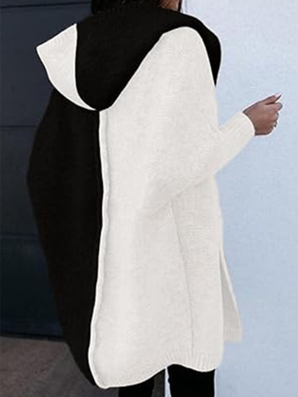 Womens knitted hooded cardigan