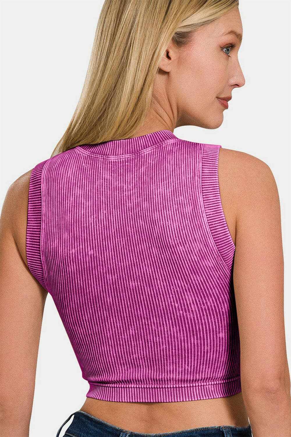 Zenana seamless ribbed crop tank - Love Salve