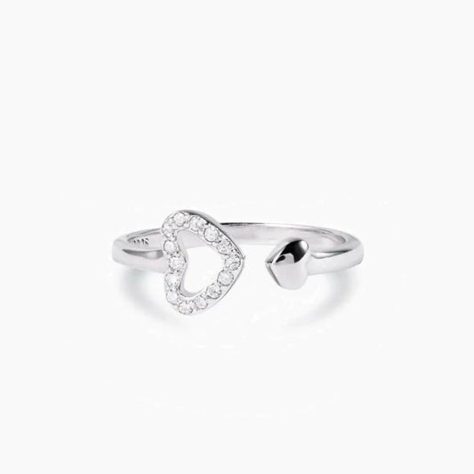 Zircon heart ring in silver - Love Salve