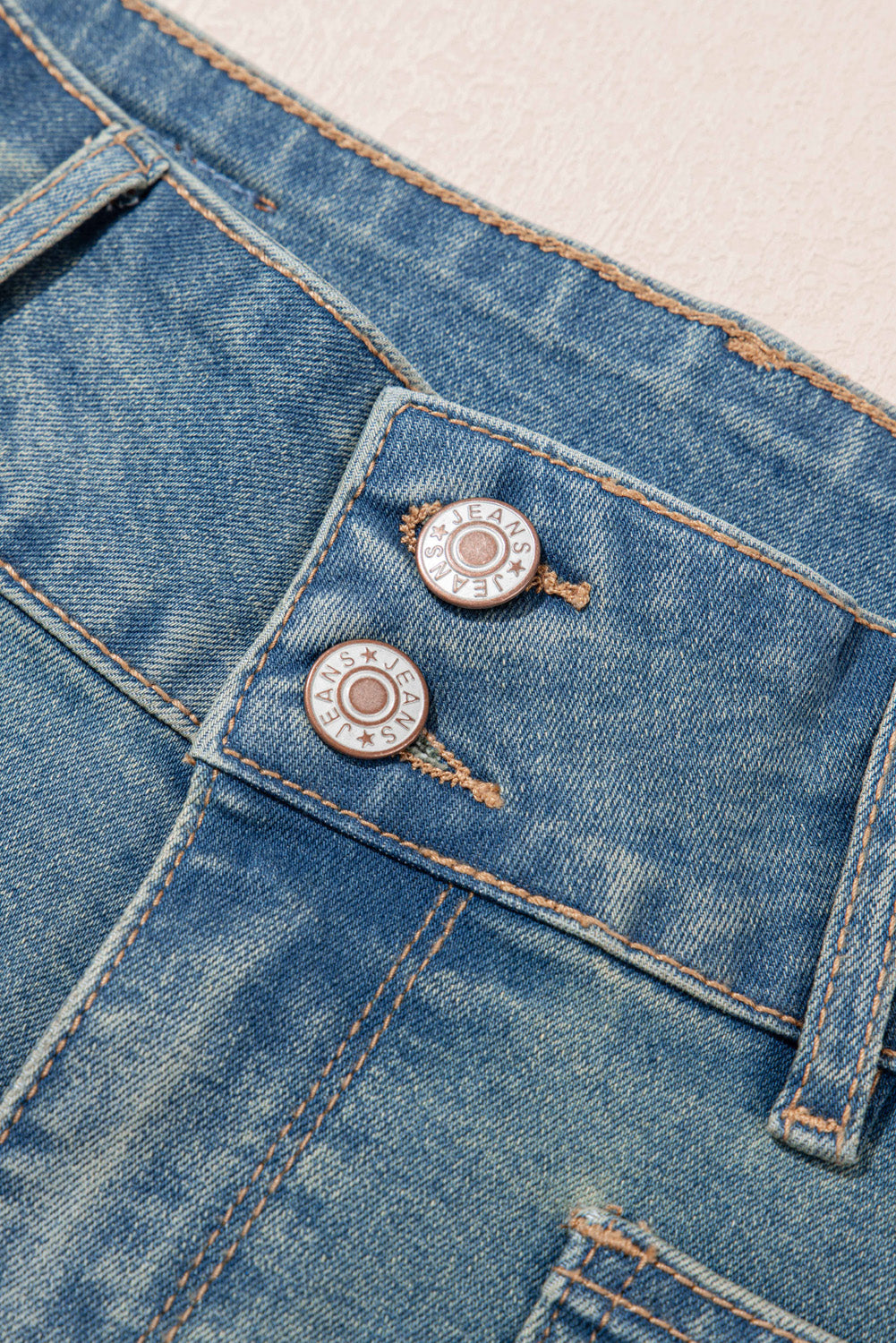 Amyra Double Button Patch Pocket Flare Leg Jeans - Love Salve