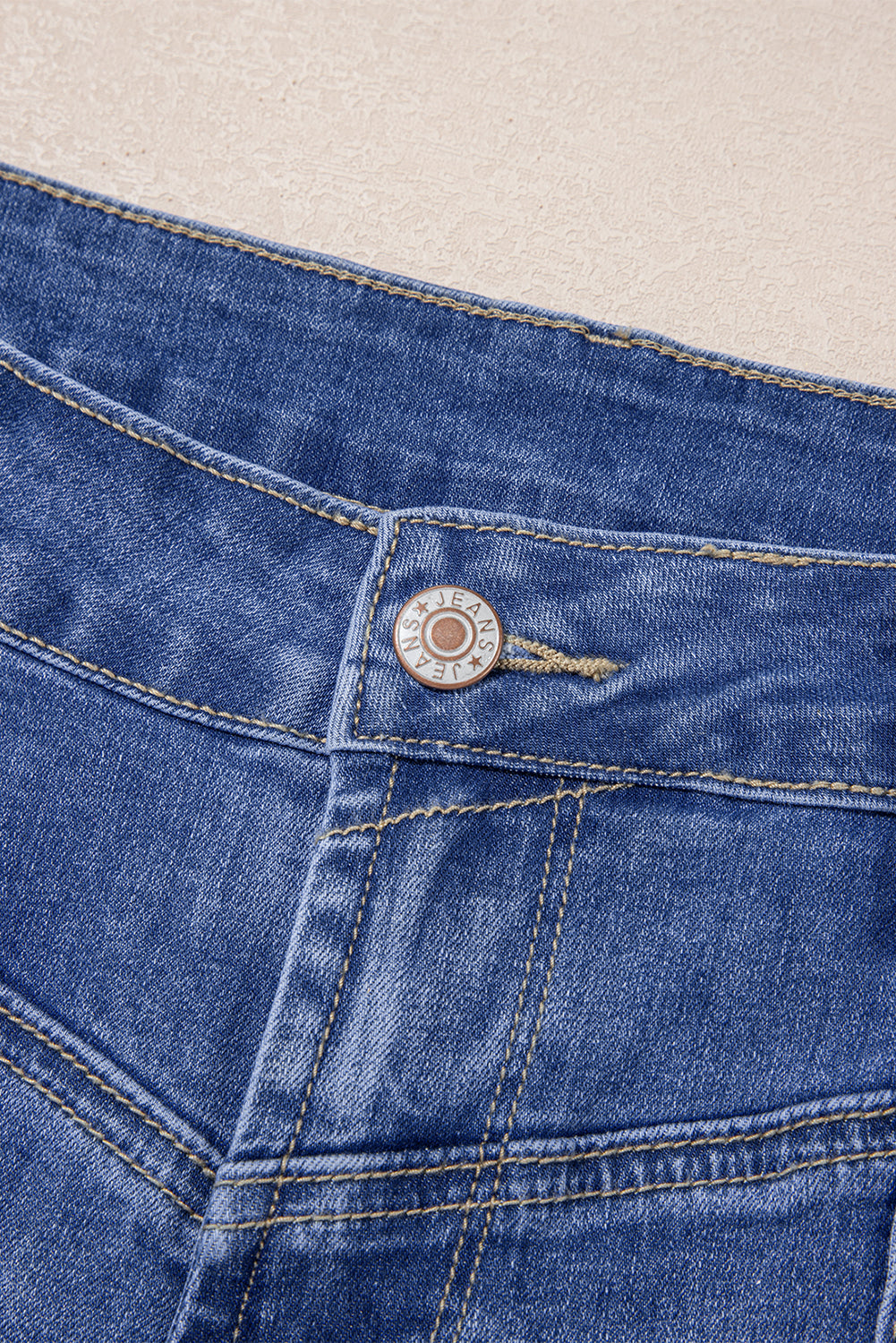 Beau Blue Tailored Center Seam Straight Loose Highrise Jeans