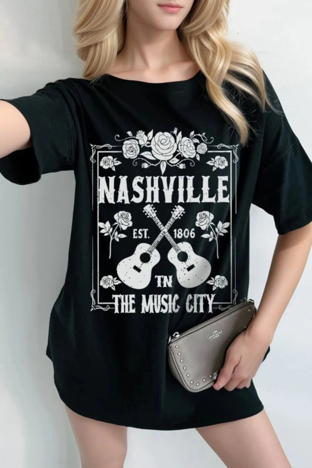 Graphic Round Neck Short Sleeve Oversized T-Shirt