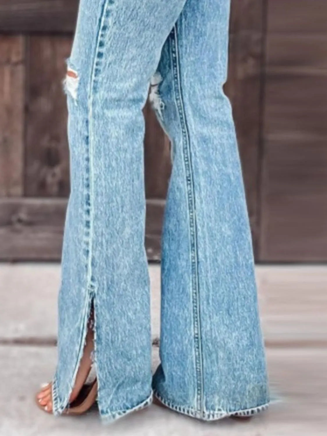 Max Slit Distressed Bootcut Jeans – Small to 2XL