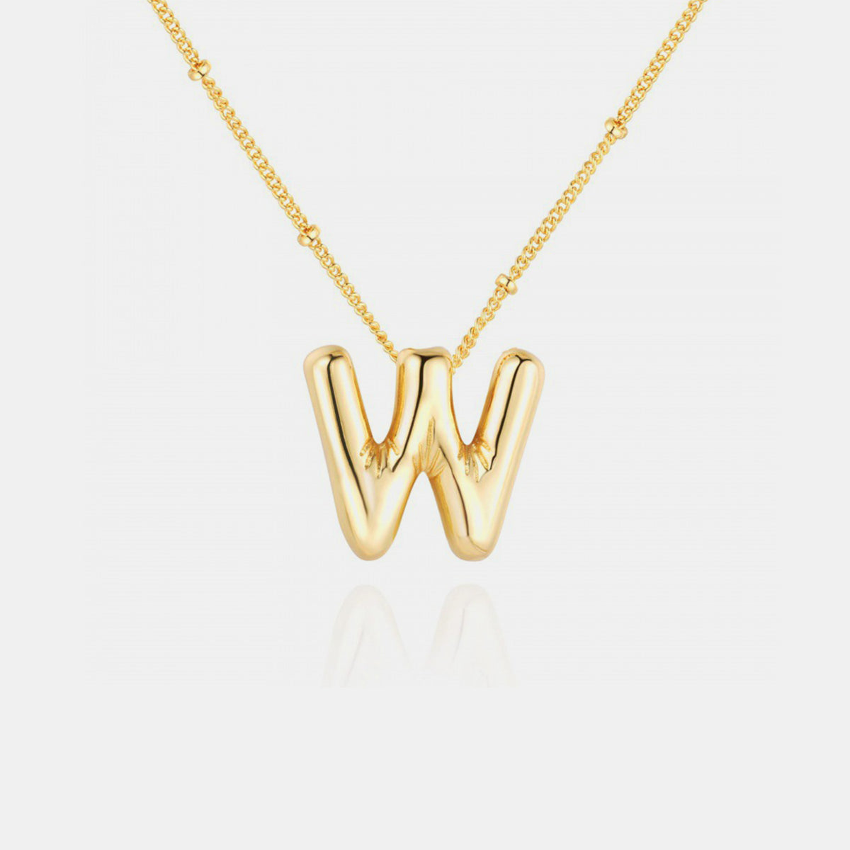 Golden Glow Bubble Initial Necklace – Make Your Statement Shine!