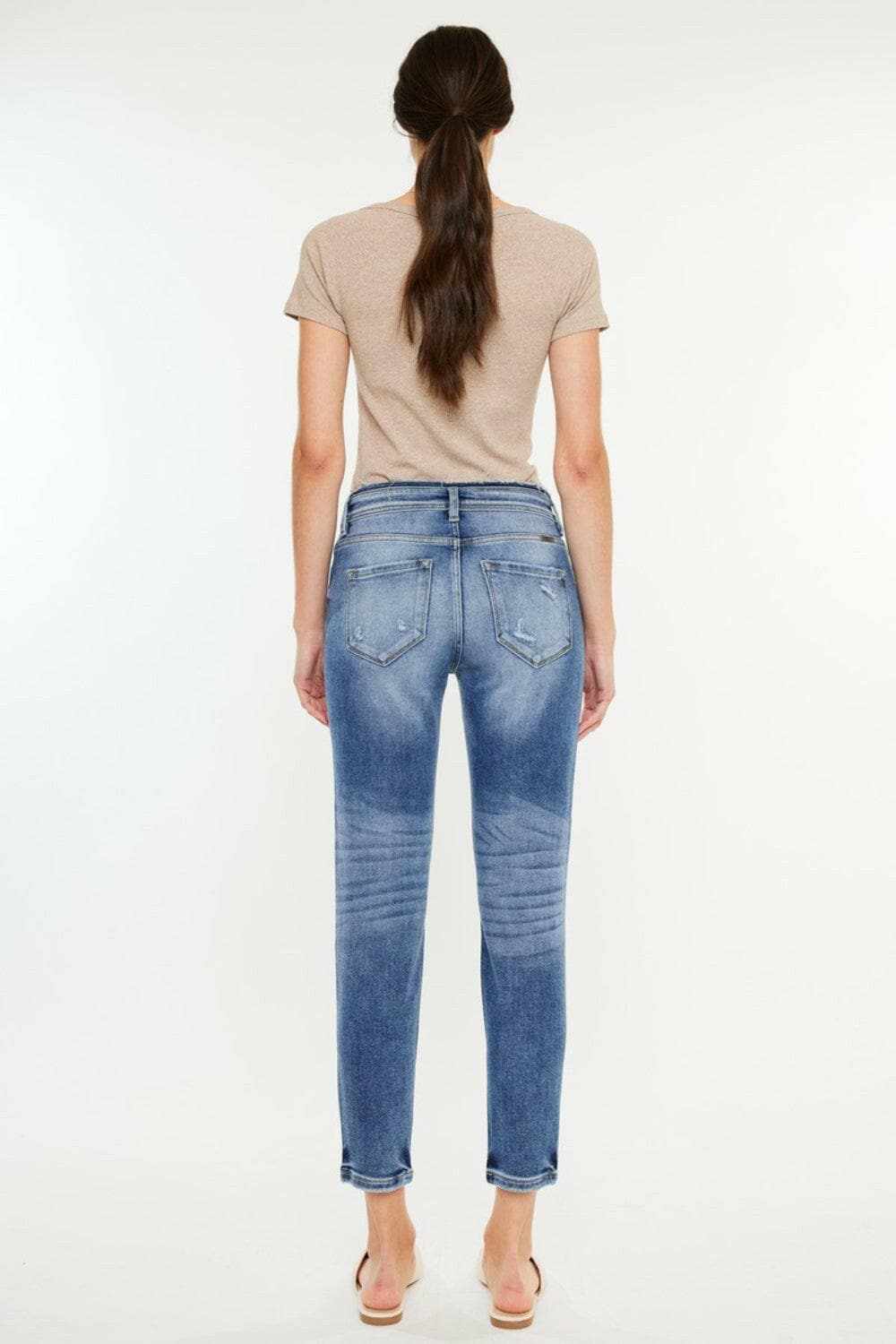 Kancan high rise mom jeans, distressed - Love Salve