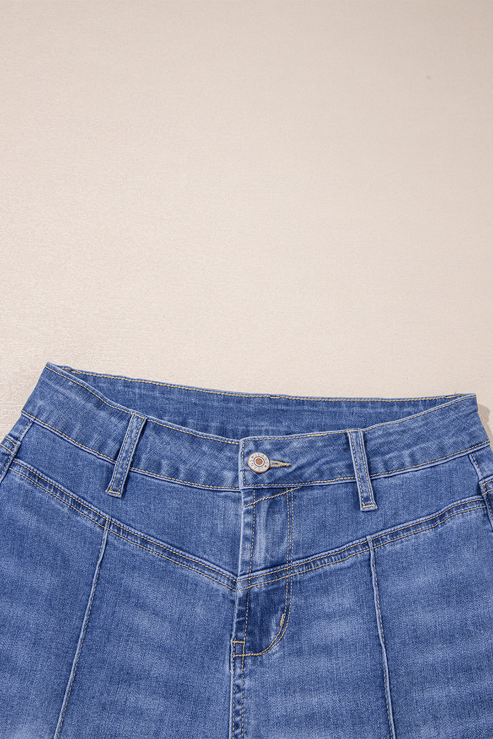 Beau Blue Tailored Center Seam Straight Loose Highrise Jeans