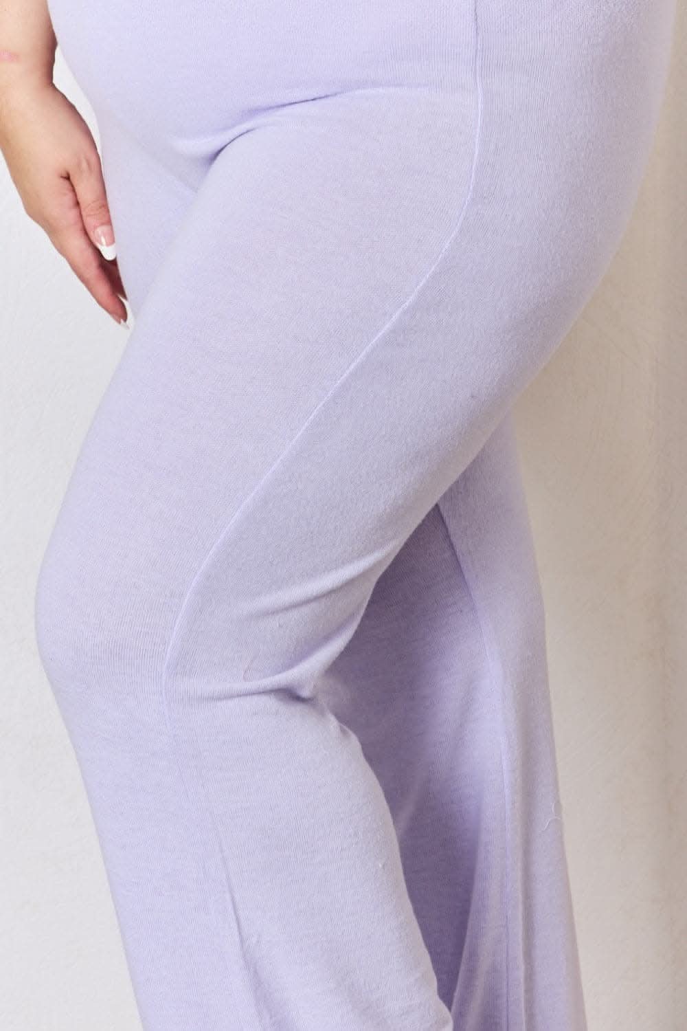RISEN Full Size High Waist Ultra Soft Knit Flare Pants - Love Salve