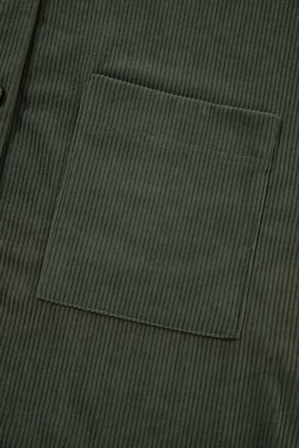 Dschungelgrüner Cord-Kapuzenmantel
