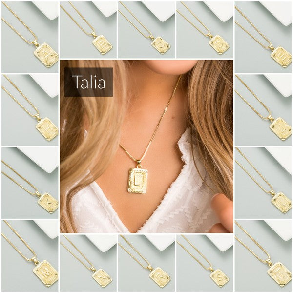 Golden Glow Initial Necklace - Letter Talia Collection