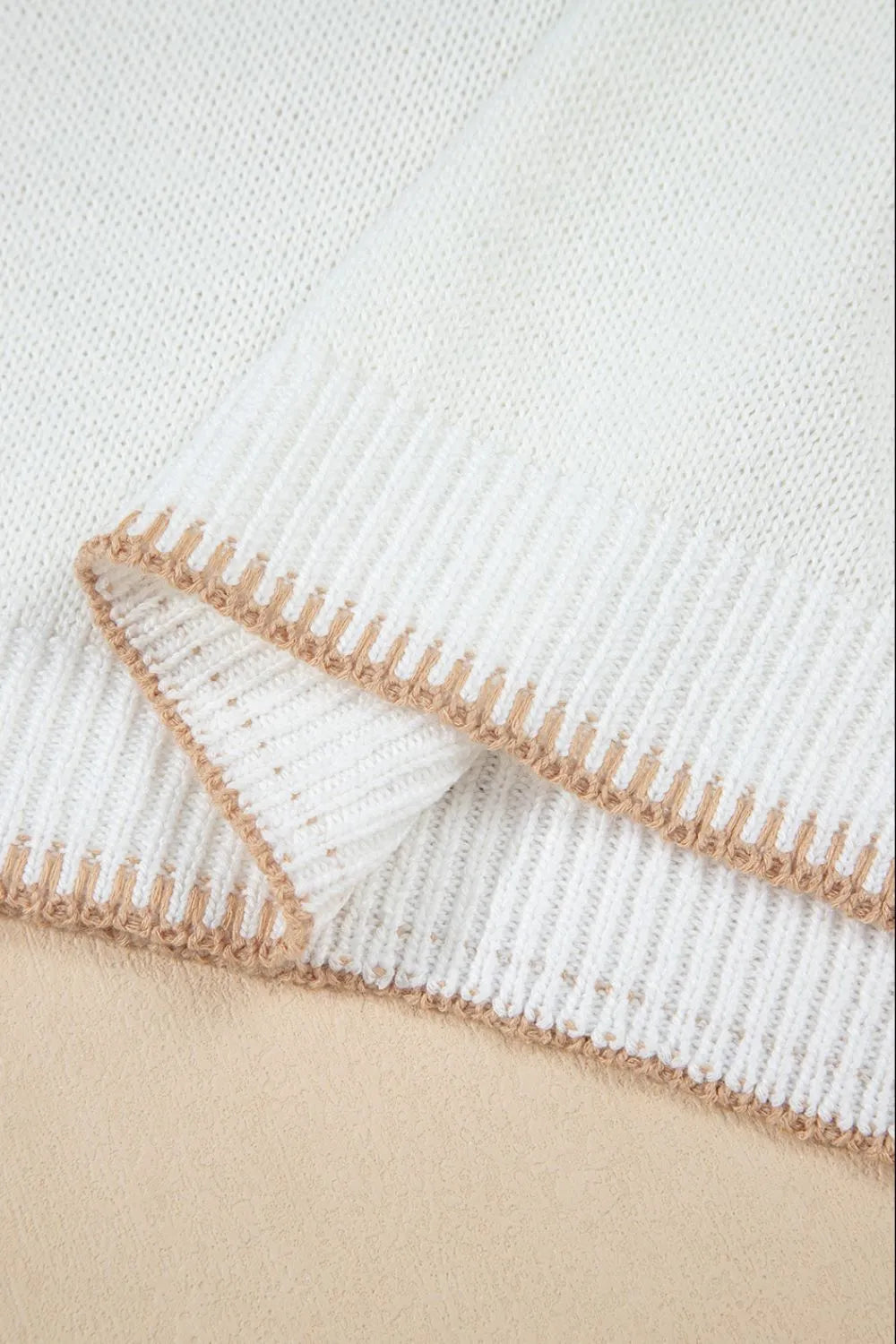 YEEHAW Stitch Edge Crew Neck Knit Top