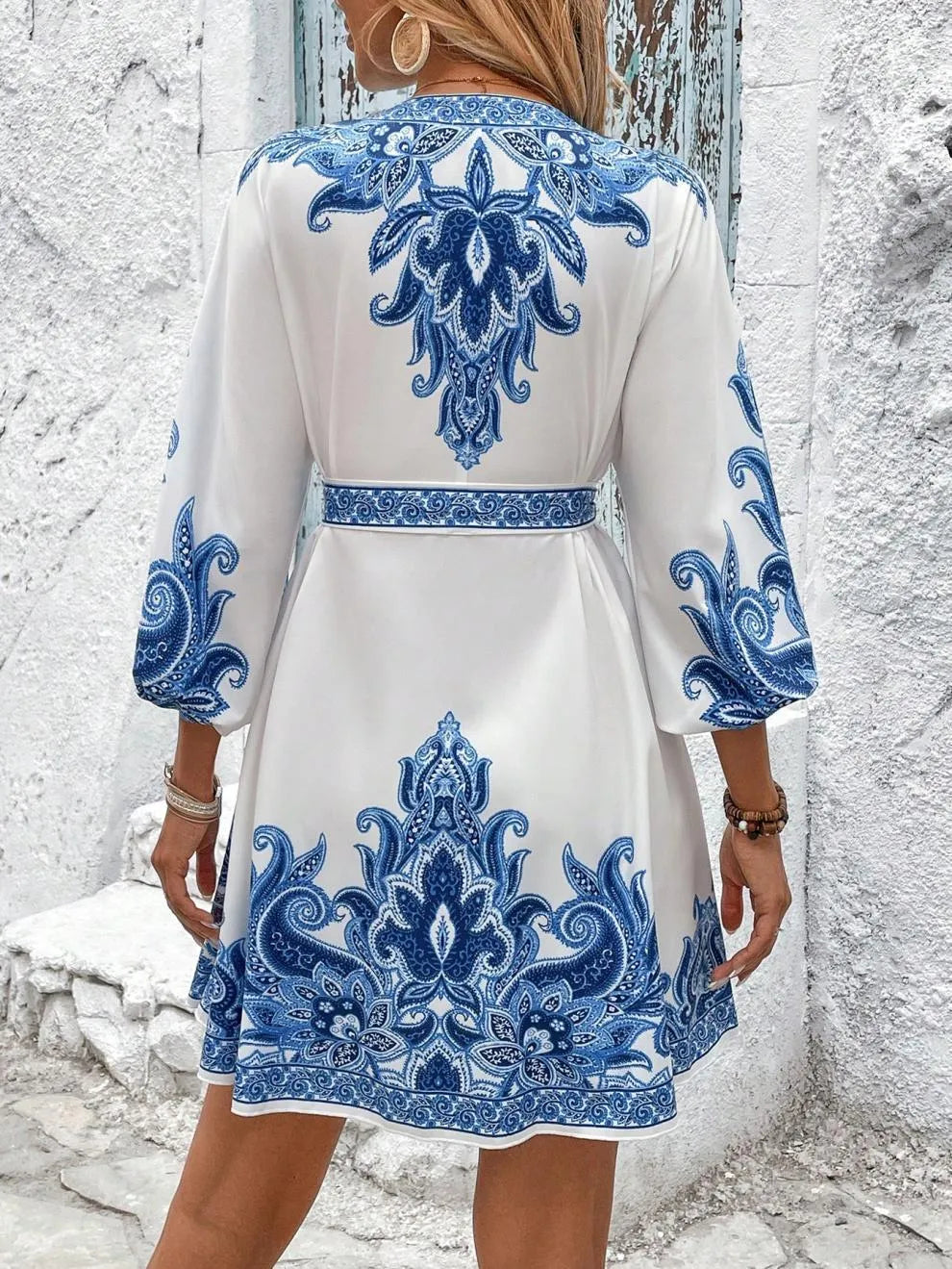 Boho Luxe Paisley Belted Mini Dress