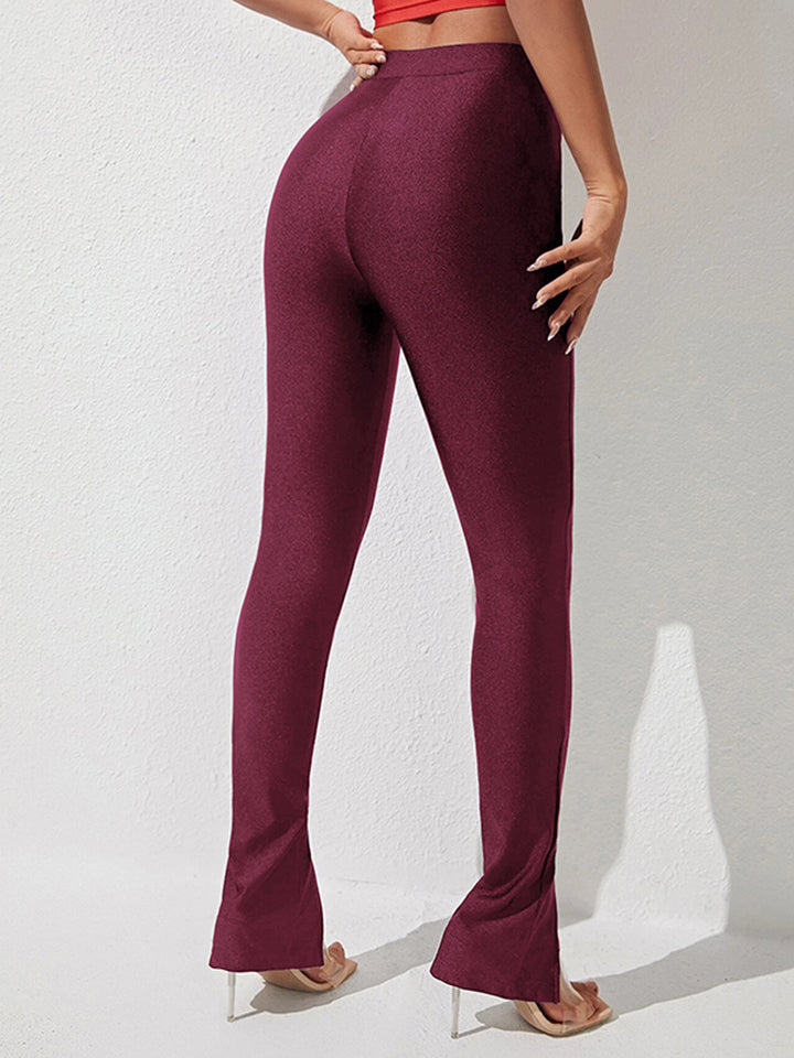 Sculpt & Slay High Waist Slit Skinny Pants