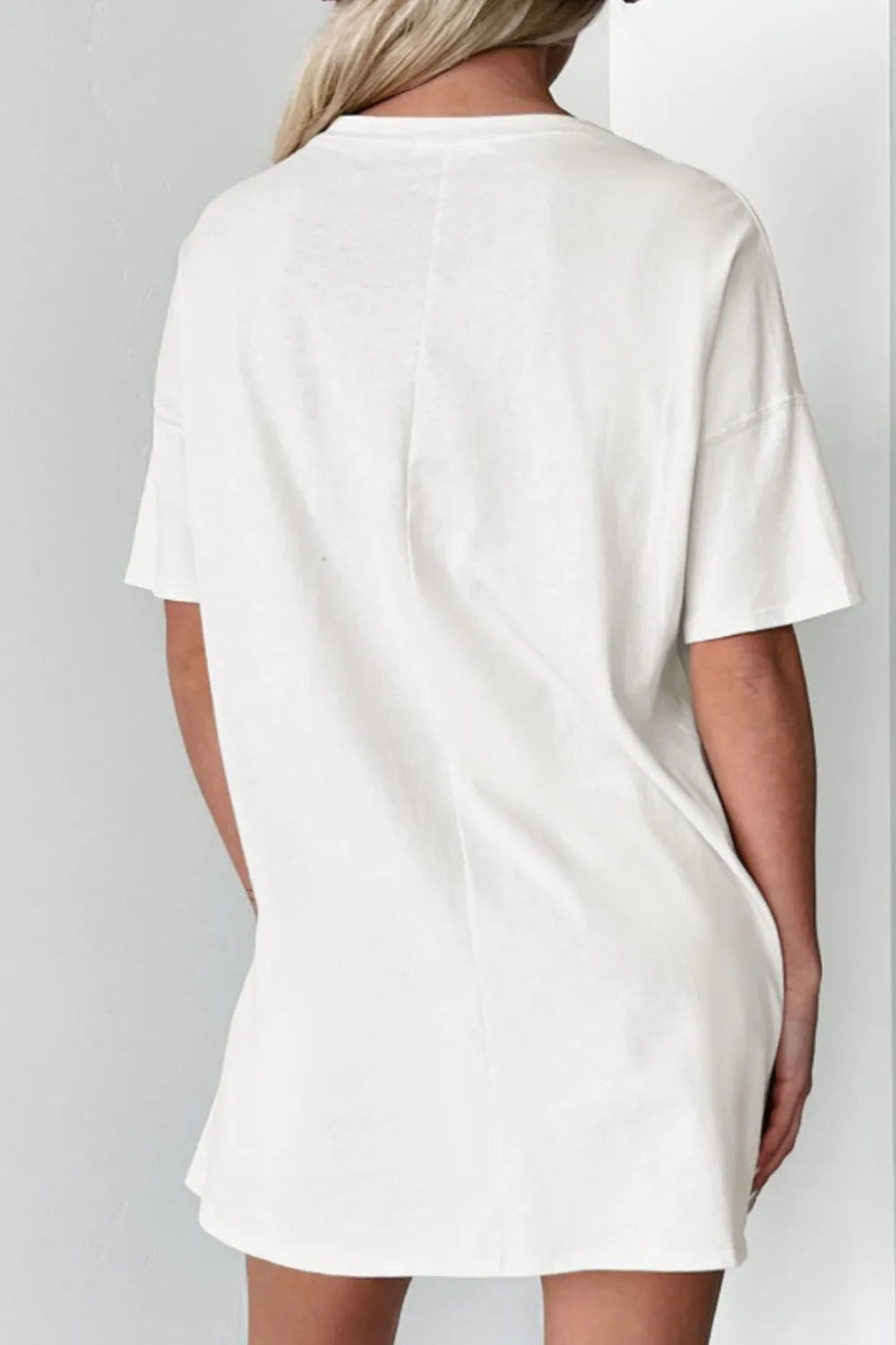 Sequin Round Neck Short Sleeve Oversized T-Shirt