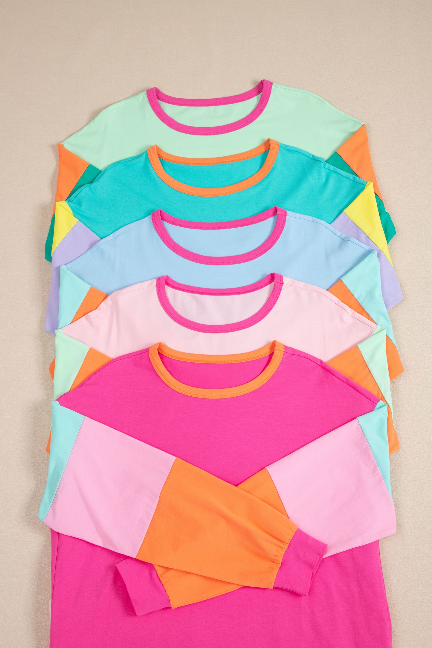 Oversized green colorblock top