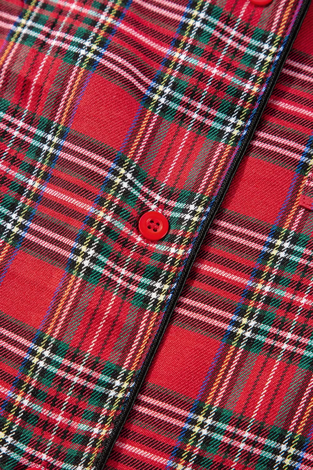 Cozy plus size red plaid lounge set - Love Salve