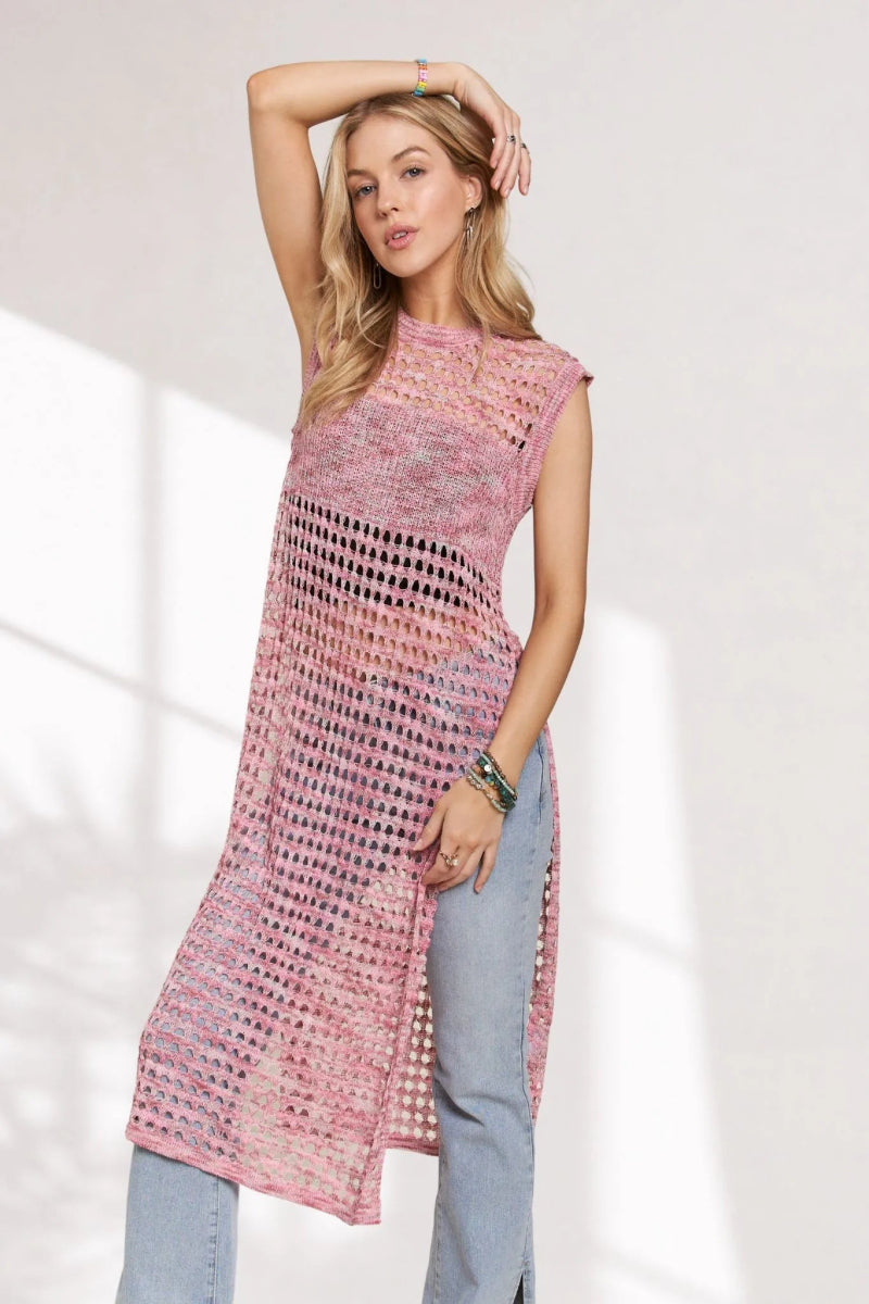 ADORA Multi Color Crochet Tunic Top - Love Salve