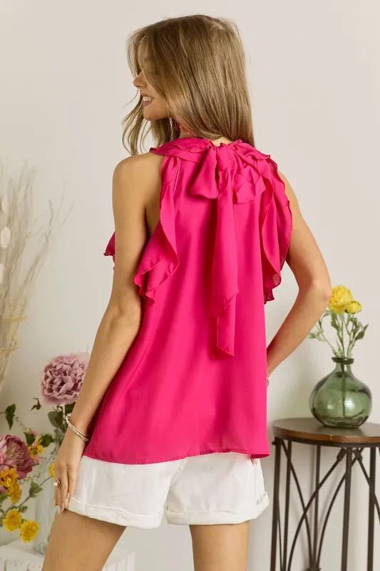 ADORA Ruffled Grecian Neck Top for Elegant Style - Love Salve