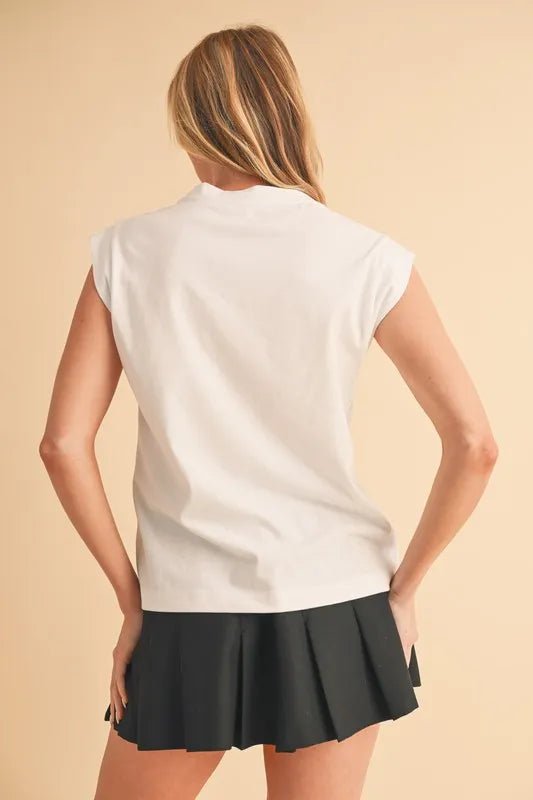 Aemi+Co Solid Color Round Neck Tank for Women Essentials - Love Salve