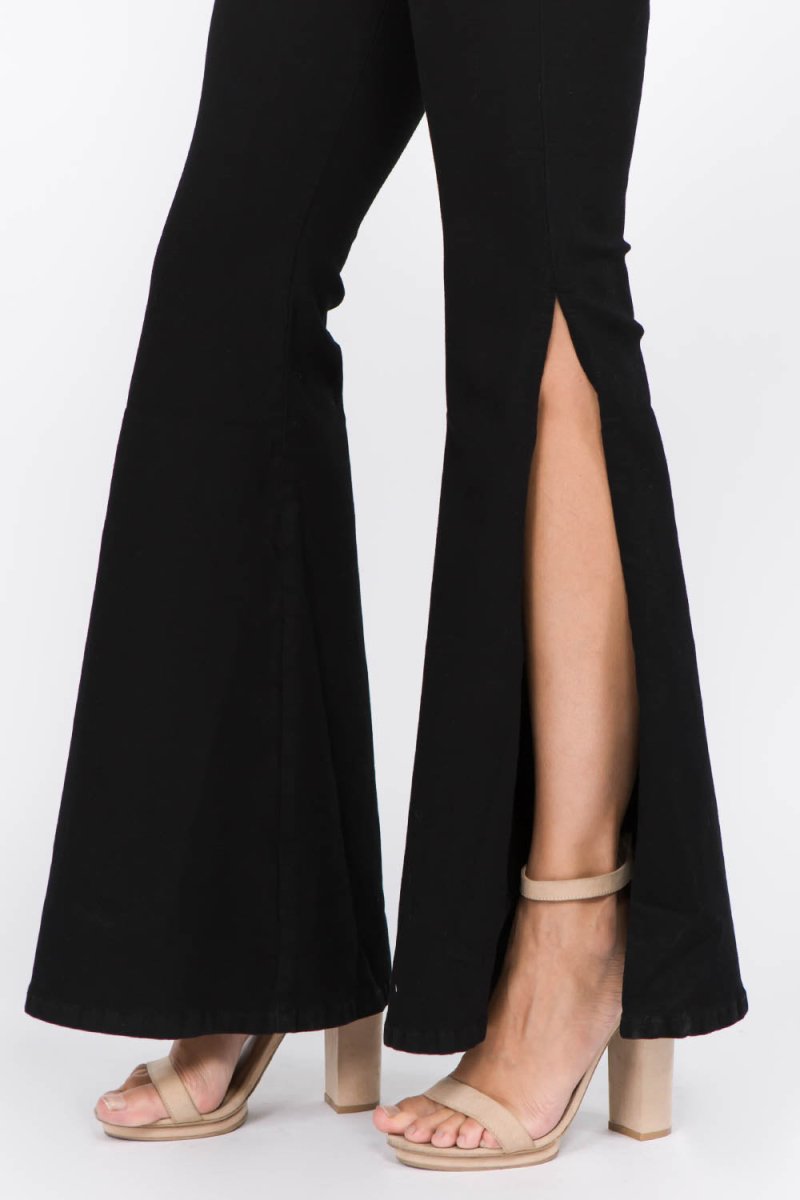 American Bazi Side Slit Flare Jeans for Stylish Outfits - Love Salve