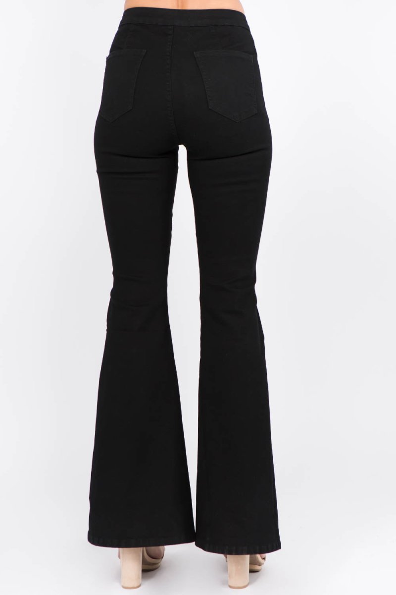 American Bazi Side Slit Flare Jeans for Stylish Outfits - Love Salve