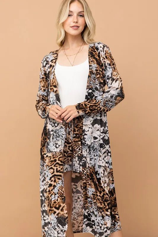 And The Why Animal Print Kimono and Shorts Set - Love Salve