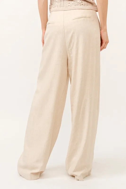 And The Why High-Rise Wide Leg Linen Blended Pants for Summer - Love Salve