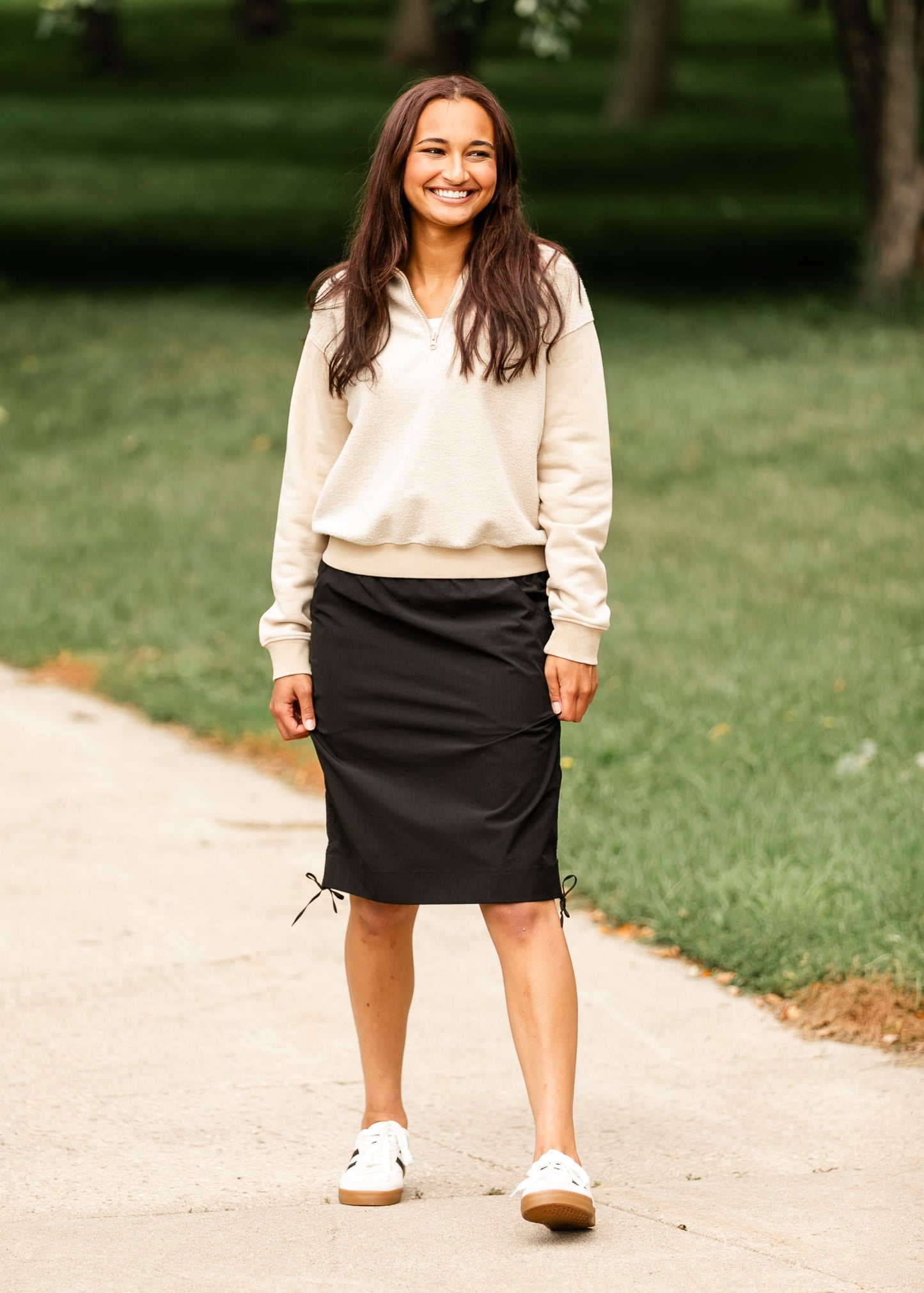 Andie Hiking Midi Skirt - Product side view IC Skirts by Inherit Co.