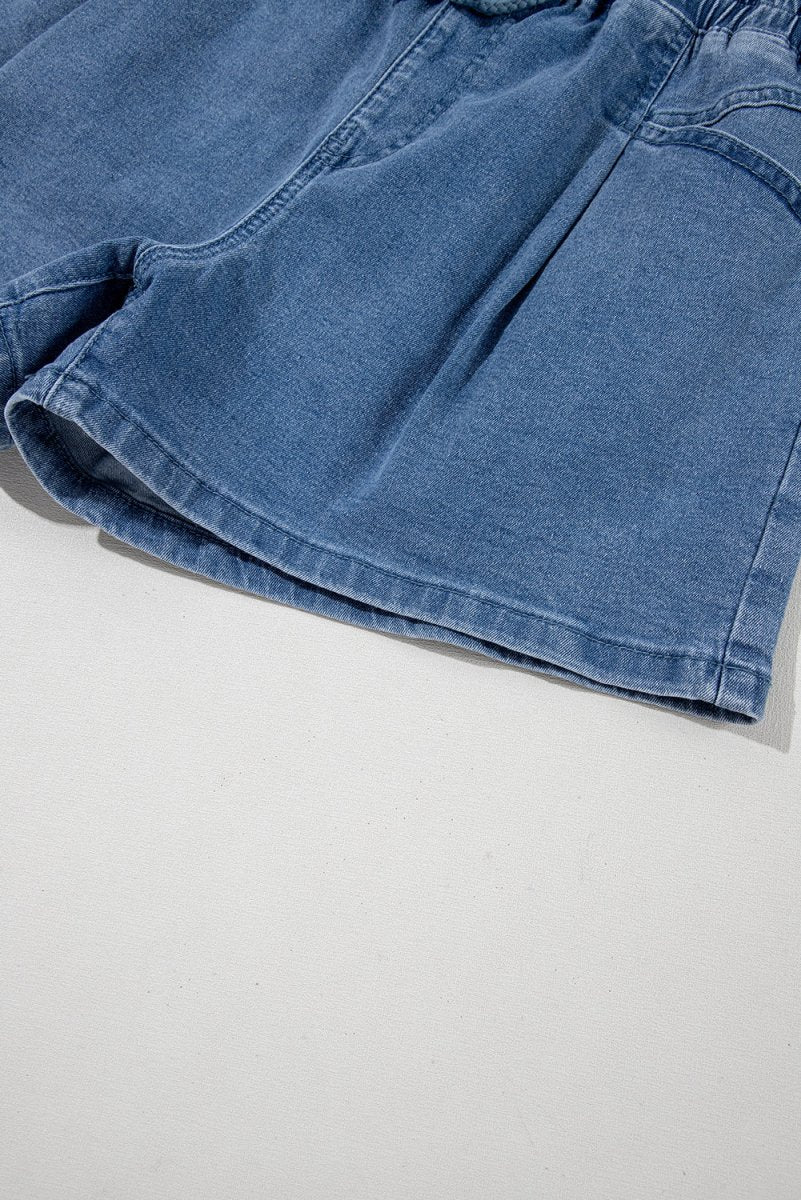 Ashleigh Blue Drawstring High Waist Casual Denim Shorts - Love Salve
